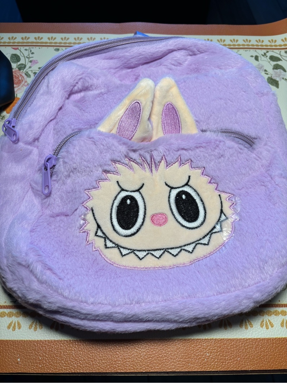 Source Unknown Lavender Plush Bunny-Monster Kids Backpack